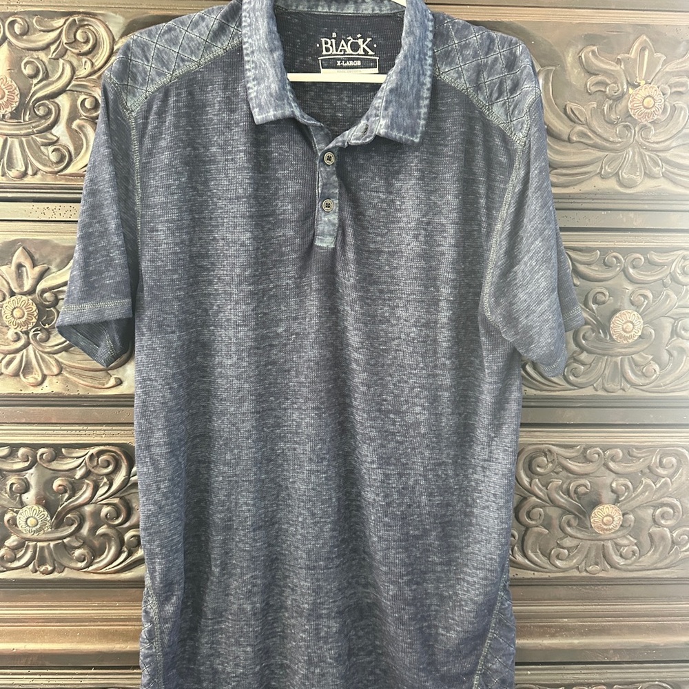 Black Blue Polo Shirt Casual Style